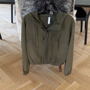 Zella Olive Green Hooded Utility Jacket